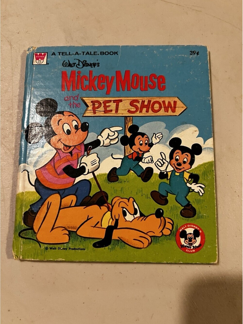 Vintage 1976 Disney Mickey Mouse and the Pet Show Children's Story Book
